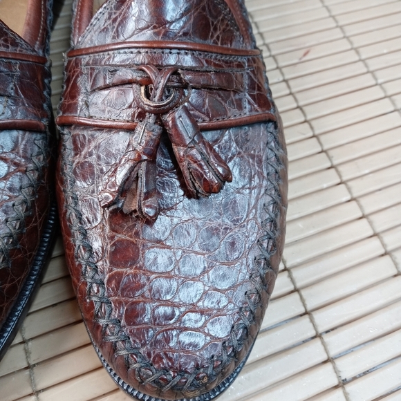 Ciro Schiano men\'s crocodile brown tassel loafer. Hand made in Italy.  Sz 7M. Ne main image 7